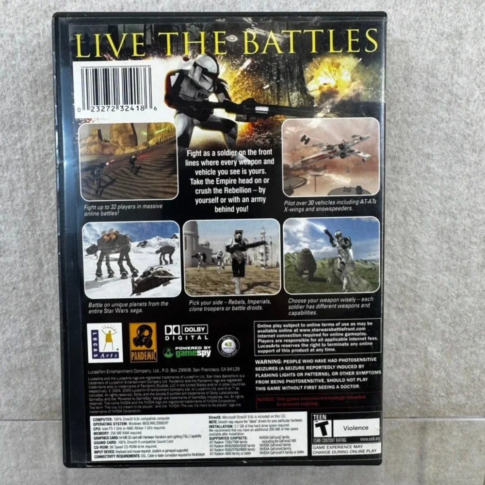 Star Wars Battlefront PC CD-ROM 2004 3 Discs CLEAN Video Game